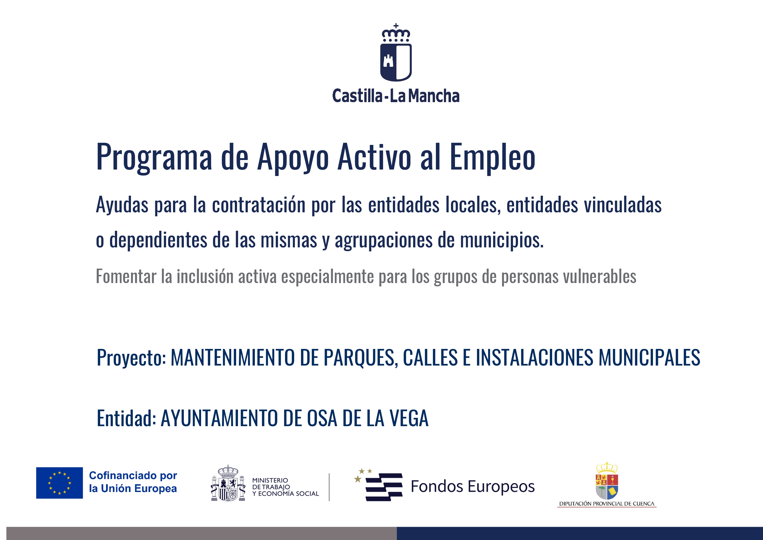 Plan de Empleo 2026 (segunda convocatoria)
